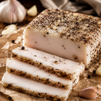 мариноване сало з часником та перцем